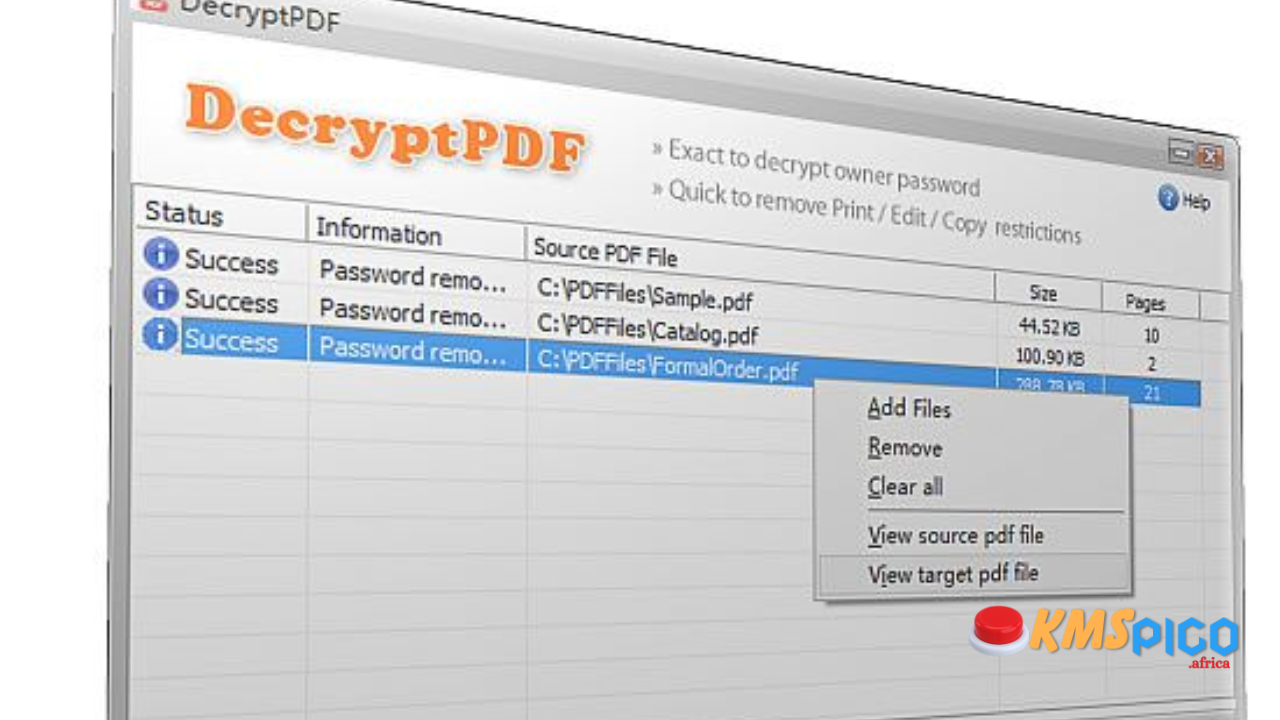 DecryptPDF 3.0.0 Free Download