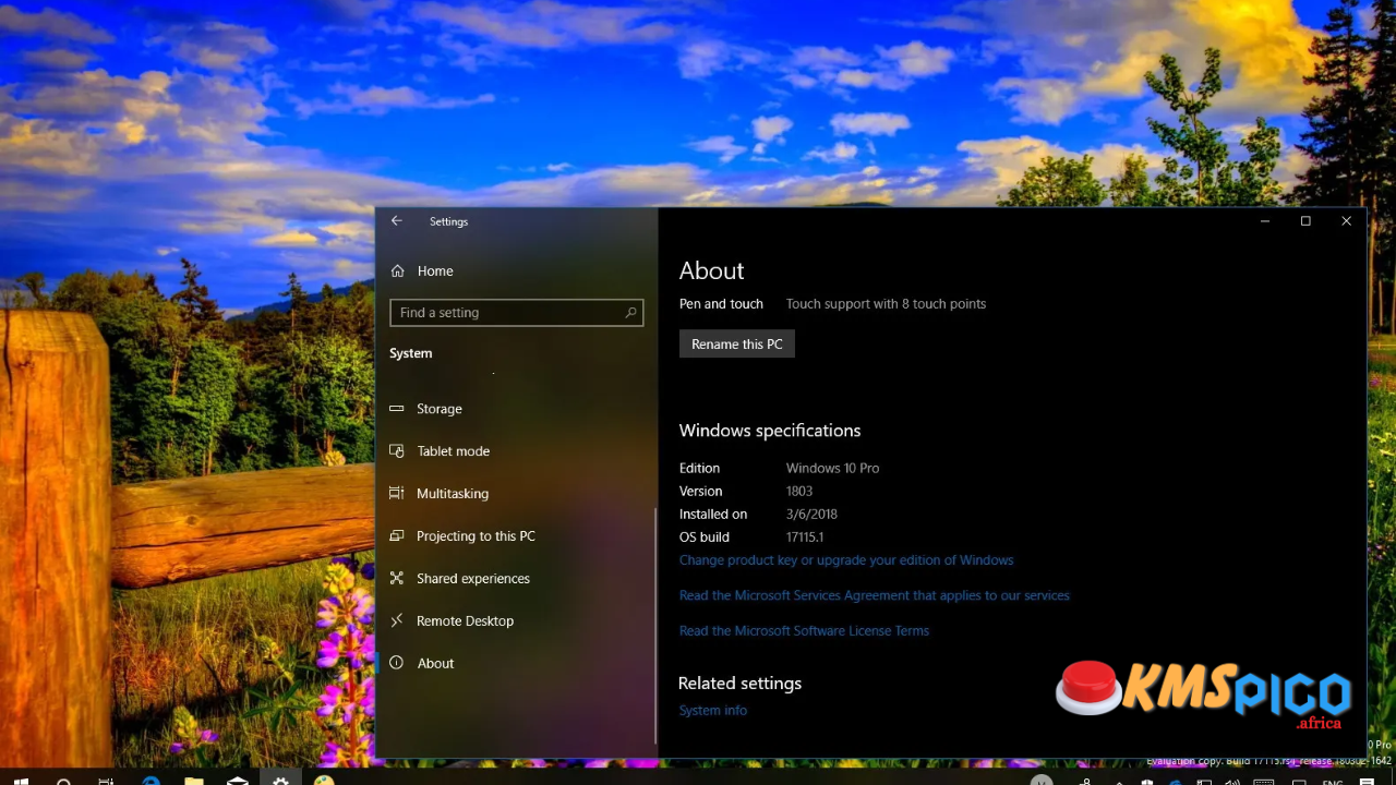 Windows 10 Version 1803 English US (64Bit)